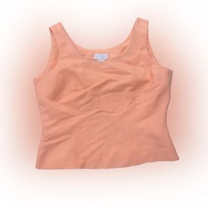 Tahari women’s coral blouse tank top fully lined size 8 petite Arthur S. Levine